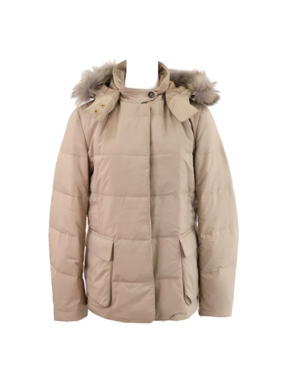 Loro Piana Lining Cashmere Fur Hooded Down Jacket 40